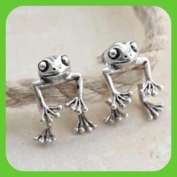 New Absolutely Adorable Beautiful Miniature Little Dudes Frog 🐸 Stud Earrings - Picture 2 of 9